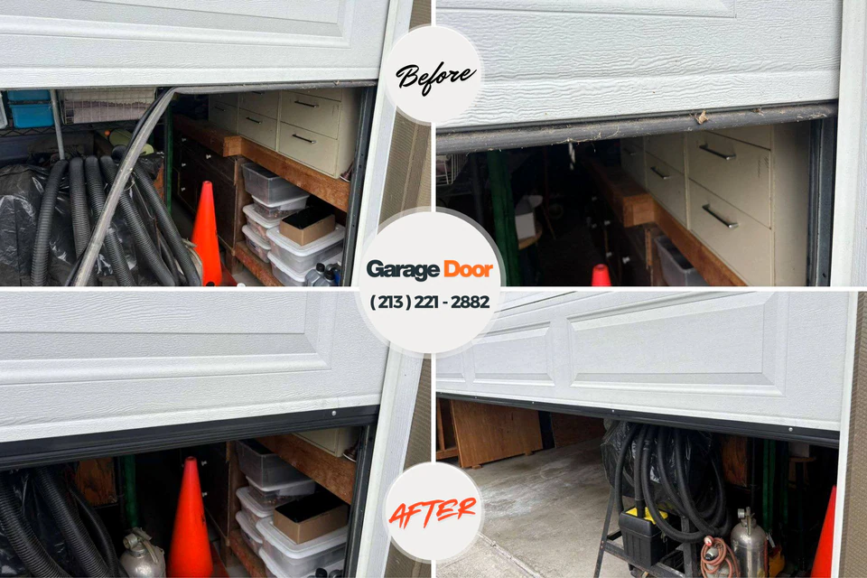 Before and after: garage door repair Pen Mar, PA